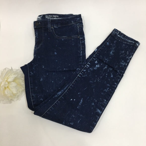 Mossino Denim Navy Blue Acid wash Mid-Rise Jeggins - Picture 6 of 7